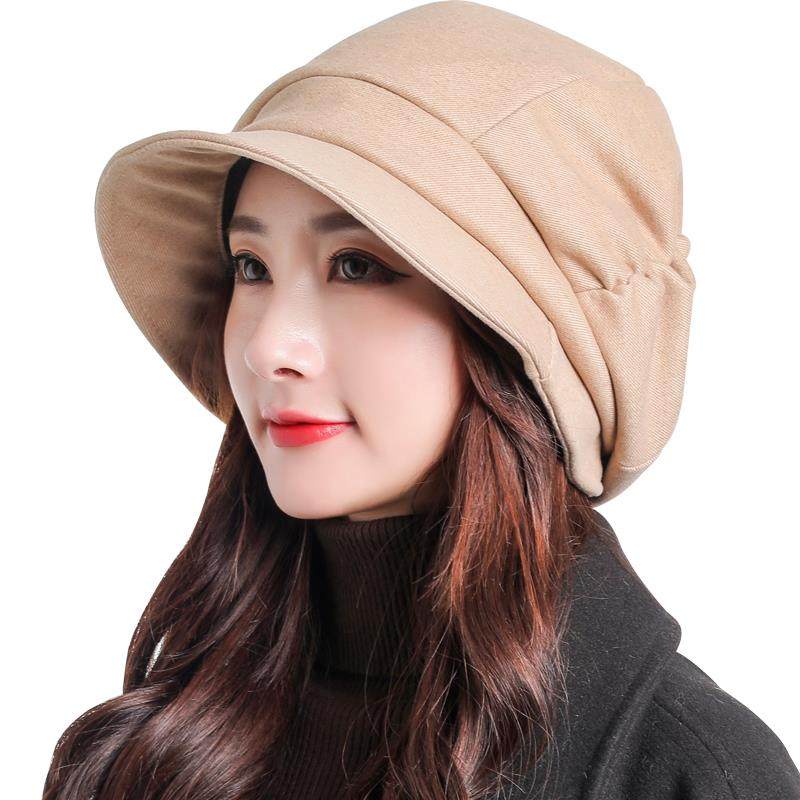 帽子女韩版潮时尚贝雷帽秋冬天英伦百搭保暖时装鸭舌帽优雅1214r