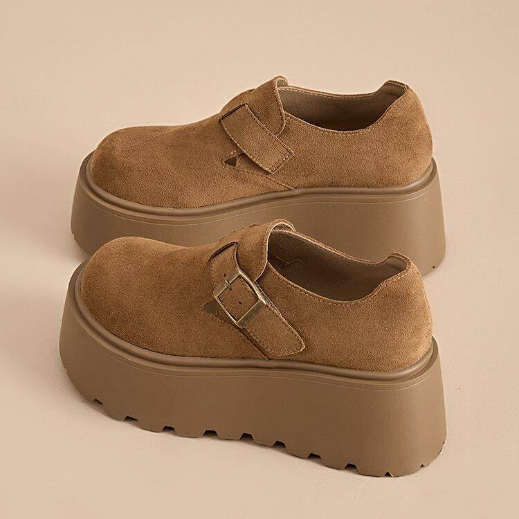 增高8~厚底勃肯鞋2026新款季百搭增高全包单鞋乐福鞋0121k,女鞋,乐福鞋（豆豆鞋）,淘宝优惠券,粉丝福利购,淘宝优惠卷