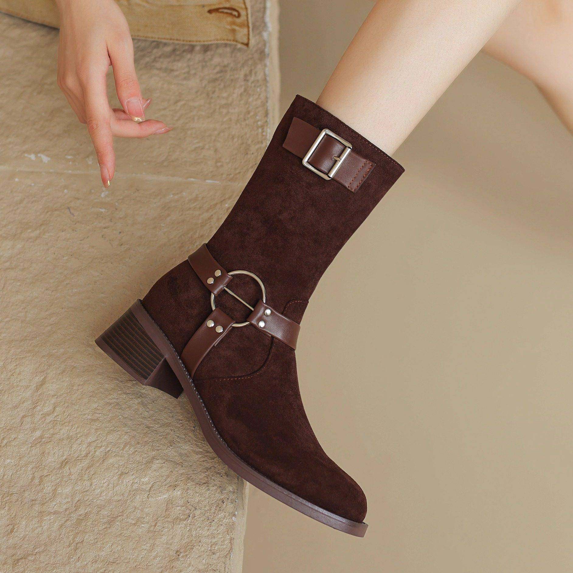 大码女靴子41到43短靴女鞋粗跟马丁靴40春秋冬季新款2026复0120r,女鞋,时装靴,淘宝优惠券,粉丝福利购,淘宝优惠卷