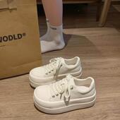 新款 子增高休闲运0205z 2026百搭松糕小个子女鞋 厚底小白鞋 女春季