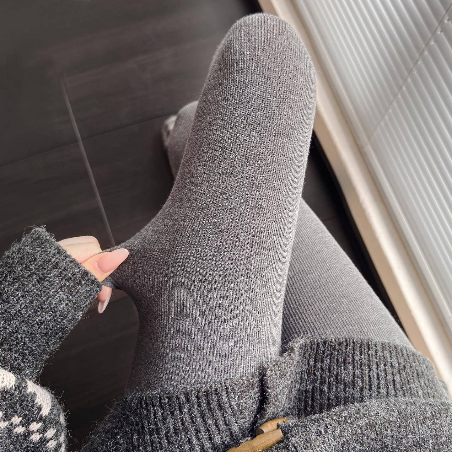 秋冬加绒加厚烟灰色打底裤女保暖咖啡色连裤袜米白丝袜1121z