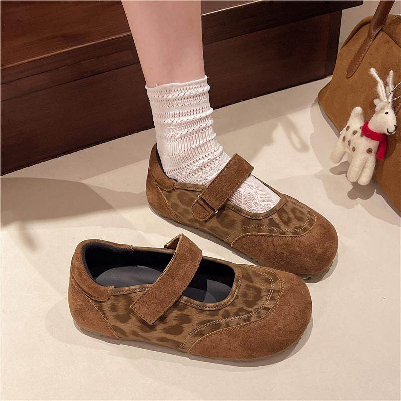 春季覆古豹纹玛丽珍鞋女2026新款浅口单鞋魔术贴平底圆头一0117z,女鞋,浅口单鞋,淘宝优惠券,粉丝福利购,淘宝优惠卷