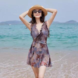 显瘦遮肚高级感泡温泉比基尼游泳0318w 爆款 泳衣女款 连体2026新款