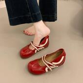 内增高玛丽珍鞋 女2026年新款 法式 春季 覆古芭蕾舞风单鞋 一字0205z