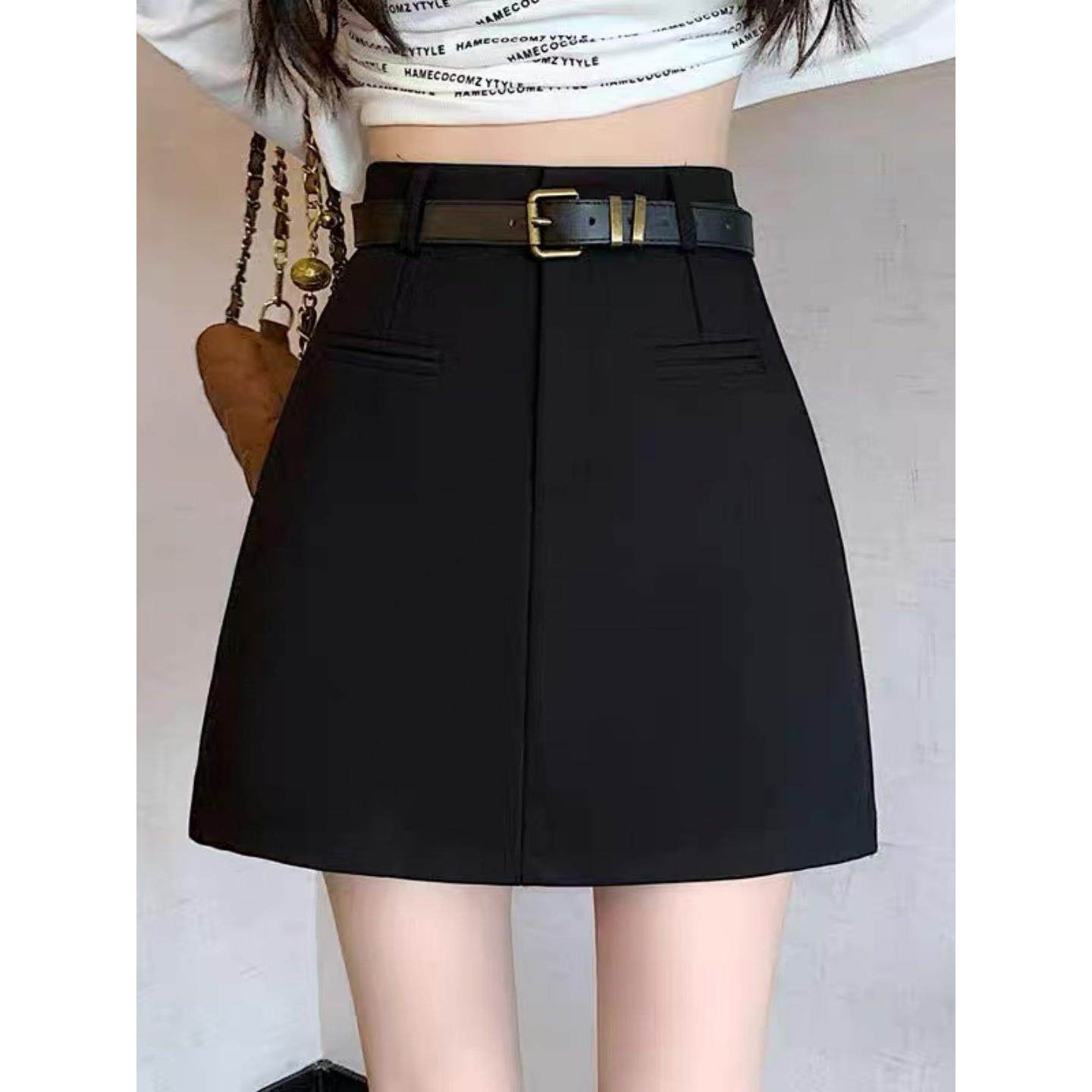 黑色西装半身裙女秋季2026新款小个子防走光高腰显瘦a字包臀0119r,女装/女士精品,半身裙,淘宝优惠券,粉丝福利购,淘宝优惠卷