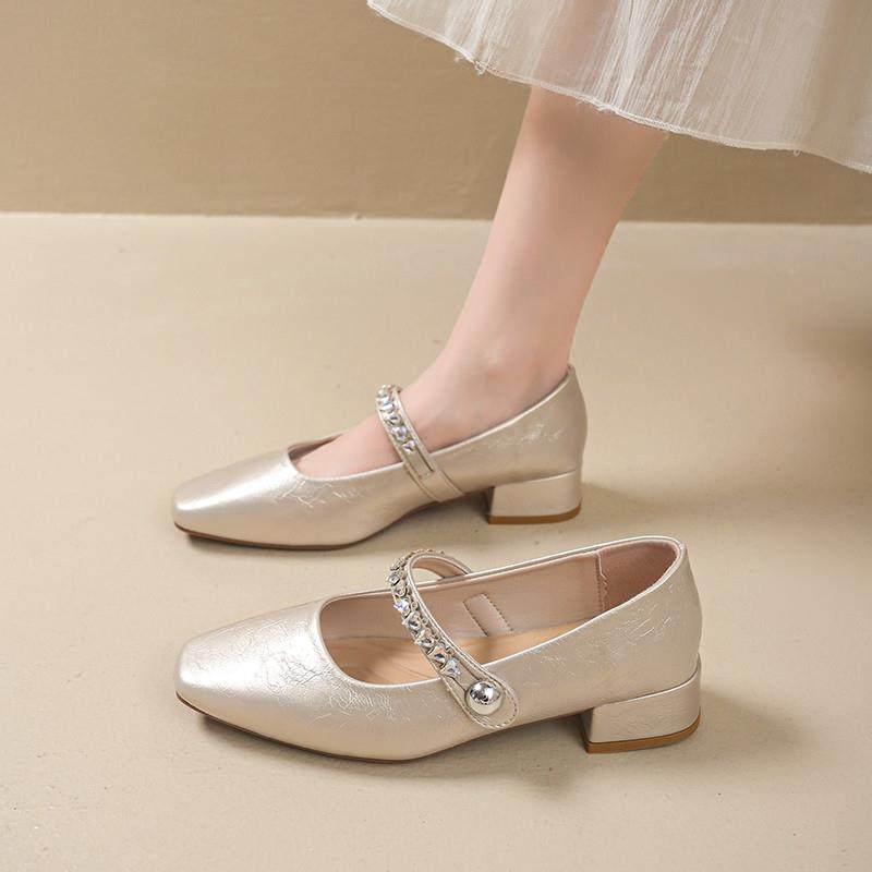 春季法式水钻粗跟玛丽珍鞋女2026年新款配裙子单鞋气质方头0121n,女鞋,浅口单鞋,淘宝优惠券,粉丝福利购,淘宝优惠卷