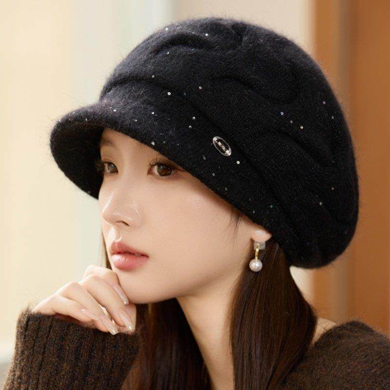 时尚春秋帽子女针织毛线帽百搭加厚保暖贝雷帽韩版鸭舌帽0120h,服饰配件/皮带/帽子/围巾,帽子,淘宝优惠券,粉丝福利购,淘宝优惠卷