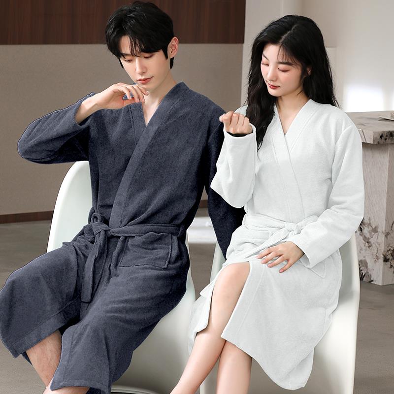 秋冬情侣睡袍女秋季毛巾中长款男士浴袍浴衣1009c