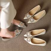 女皮鞋 2026新款 夏季 春季 尖头水钻玛丽简鞋 单腿工作服小0201k