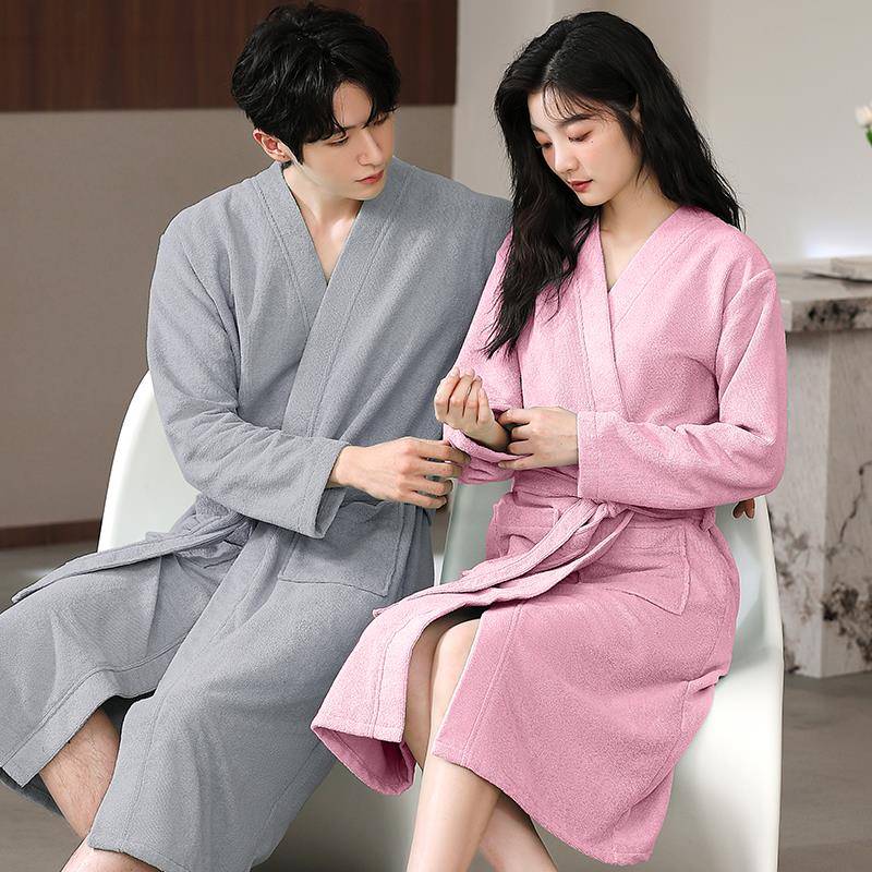 秋冬2025新款情侣浴袍女秋季中长款男士睡袍秋冬1009c