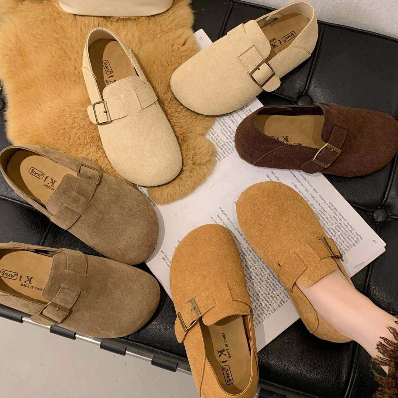 复古软底勃肯鞋女2026春季新款百搭懒人一脚蹬豆豆鞋全包博0123r,女鞋,勃肯鞋/软木鞋,淘宝优惠券,粉丝福利购,淘宝优惠卷