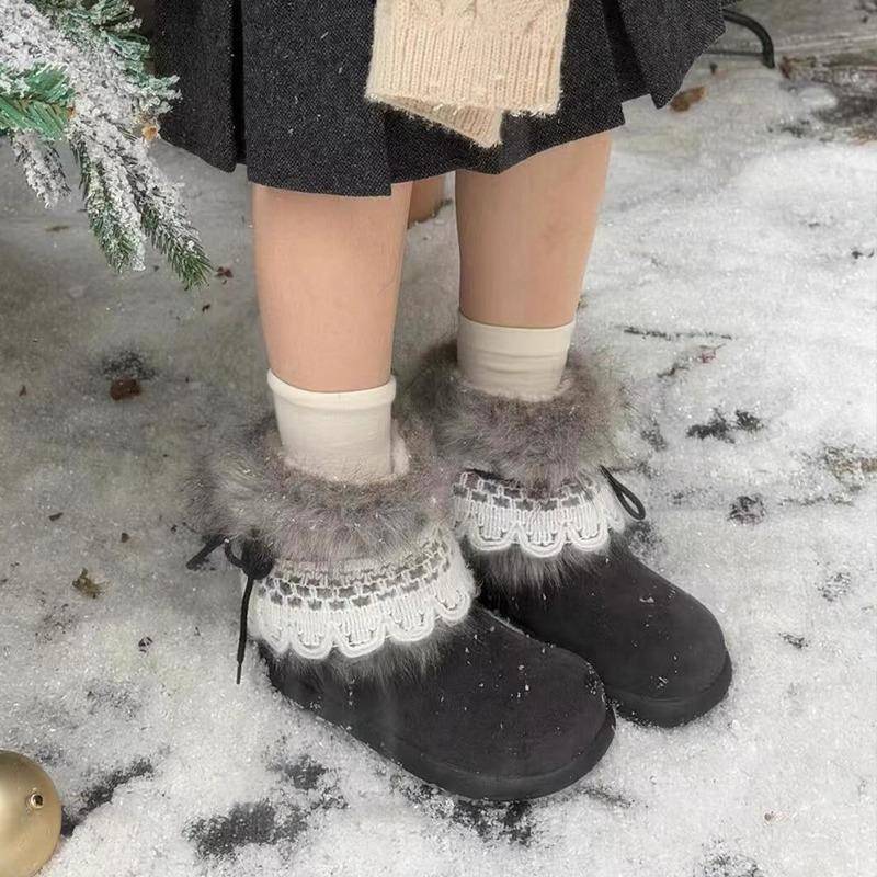 厚底皮毛一体勃肯靴女冬季加绒保暖小短靴毛毛加厚大鞋1204w