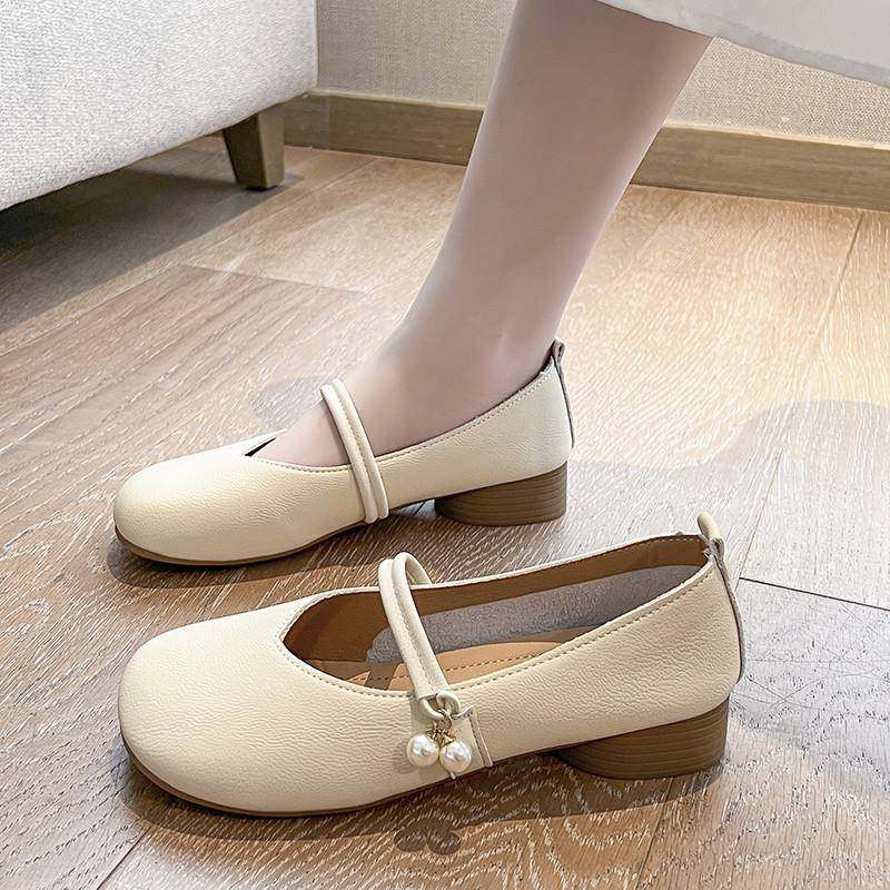 春季法式低跟平底浅口单鞋女2026新款百搭珍珠软底奶奶鞋方0117z,女鞋,浅口单鞋,淘宝优惠券,粉丝福利购,淘宝优惠卷