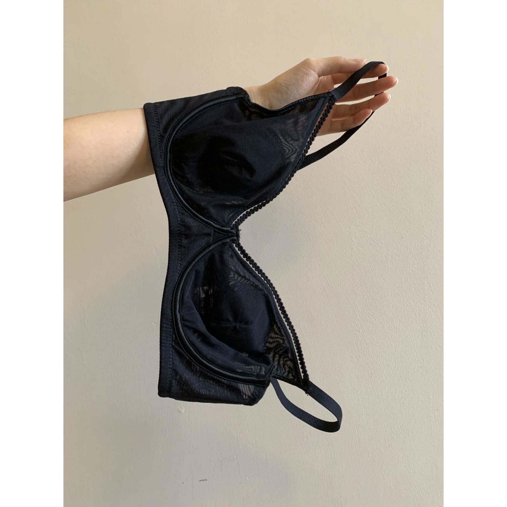 性感网眼薄内衣女性大乳房大尺寸可调软钢环上顶反下垂胸0602e