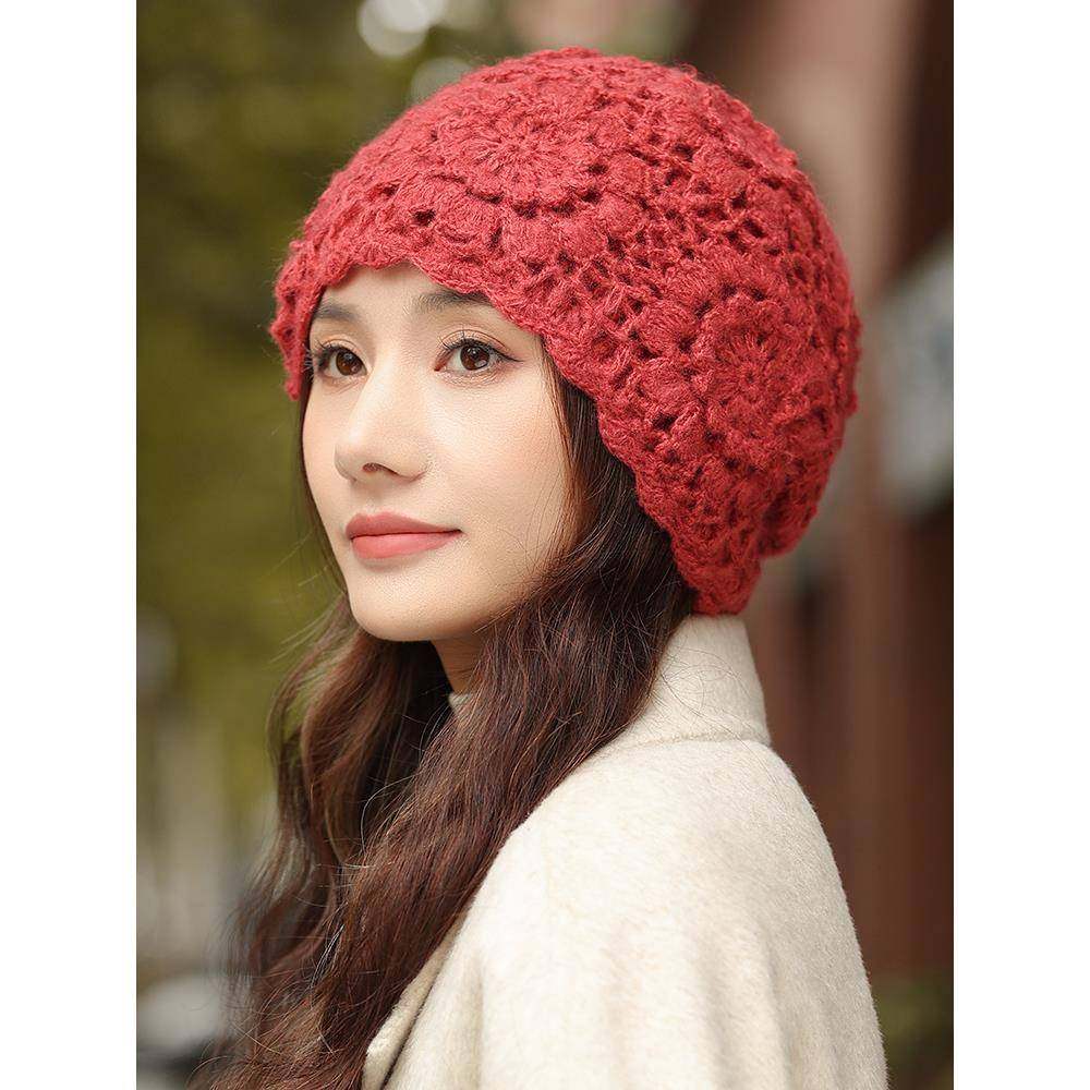 帽子女款秋冬季保暖编制毛线帽2025新款时尚洋气妈妈针织帽1214r