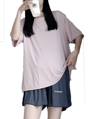 孕妇睡衣夏季宽松薄款休闲透气百搭莫代尔孕妇家居服短袖短裤套装