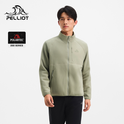 伯希和户外Polartec200抓绒衣男款秋季轻暖防风冲锋衣内胆登山服