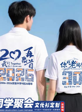 同学聚会polo衫定制T恤10年20周年团建聚会多人拍照留念文化衫diy