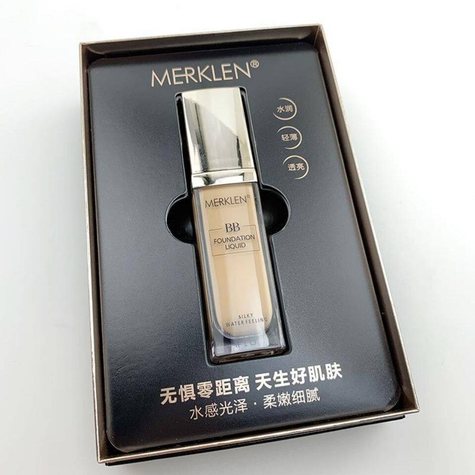 专柜正品麦尔卡伦丝柔水感bb粉底液遮瑕保湿补水清透送美妆蛋粉扑
