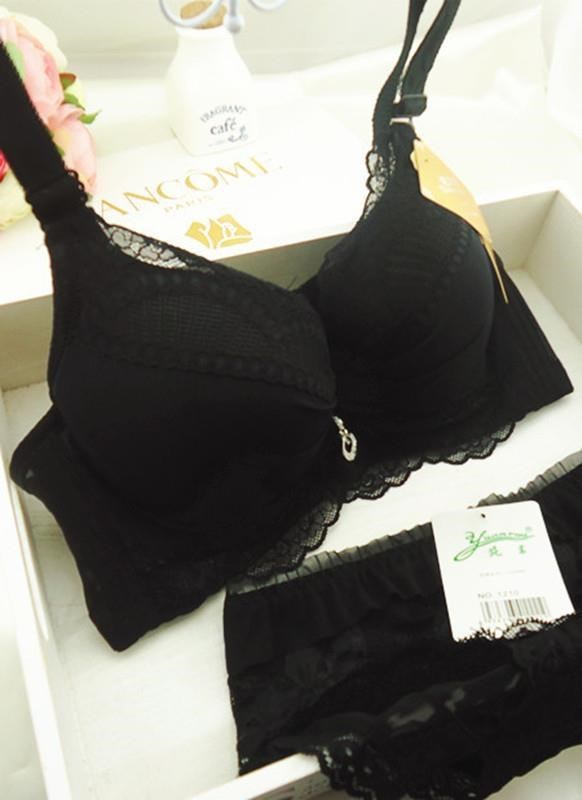聚拢调整型文胸套装内衣本命年大红色性感加厚蕾丝女四排扣有钢圈