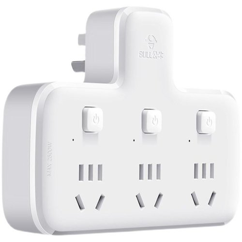 公牛10A插座一转三多孔电源插头多功能插线板无线插96033独立开关