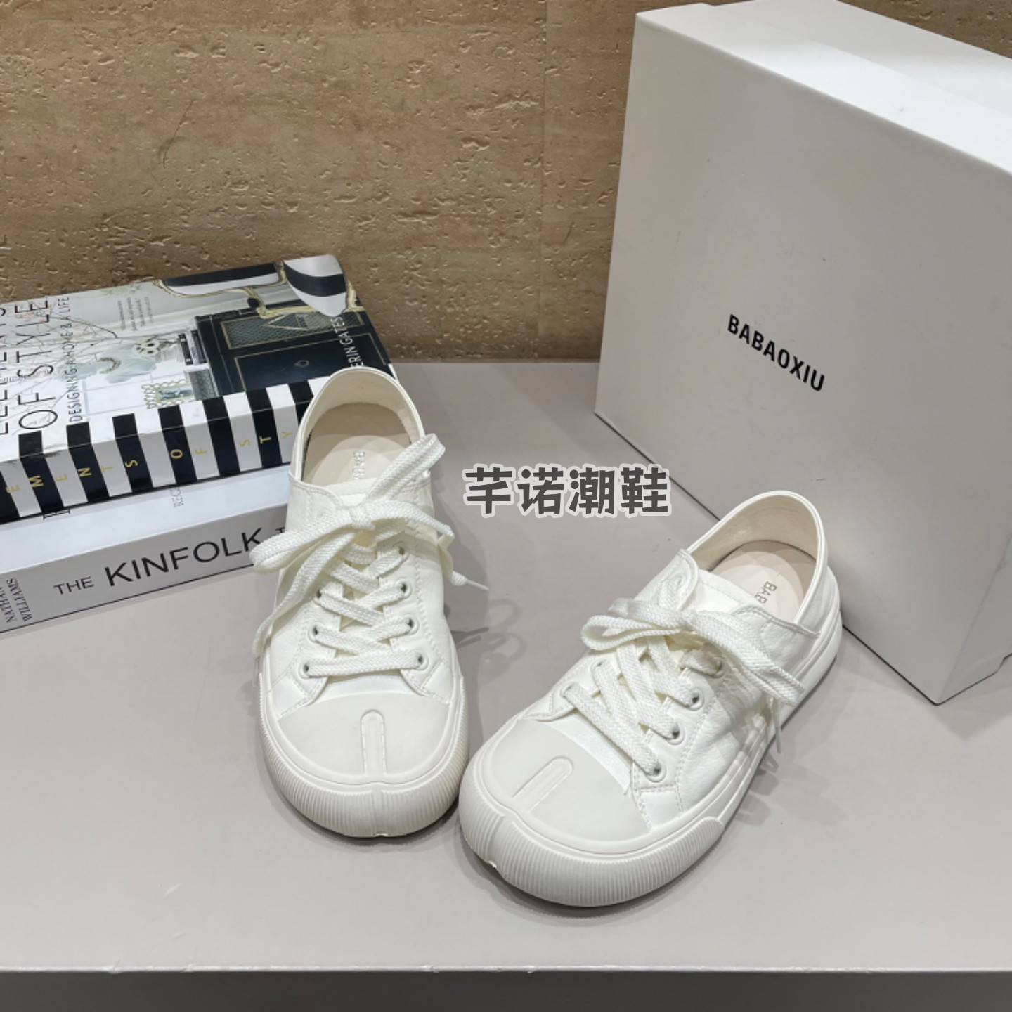 巴宝秀两穿软底真皮小白鞋女2026夏季新款百搭休闲假分趾板鞋单鞋