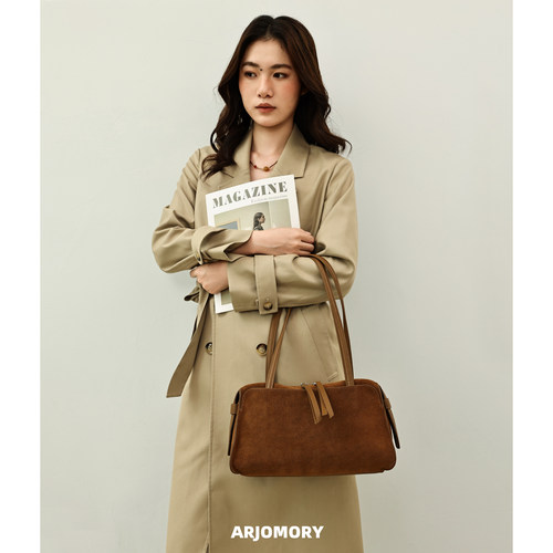 ARJOMORY法式麂皮绒hobo女包