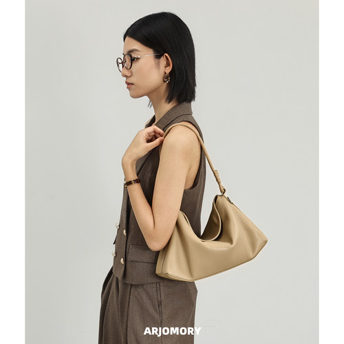 AOJOMORY牛皮hobo腋下法棍包