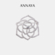 Annaya明星同款 礼节日礼物女 玫瑰花胸针配大衣轻奢小众高级感西装