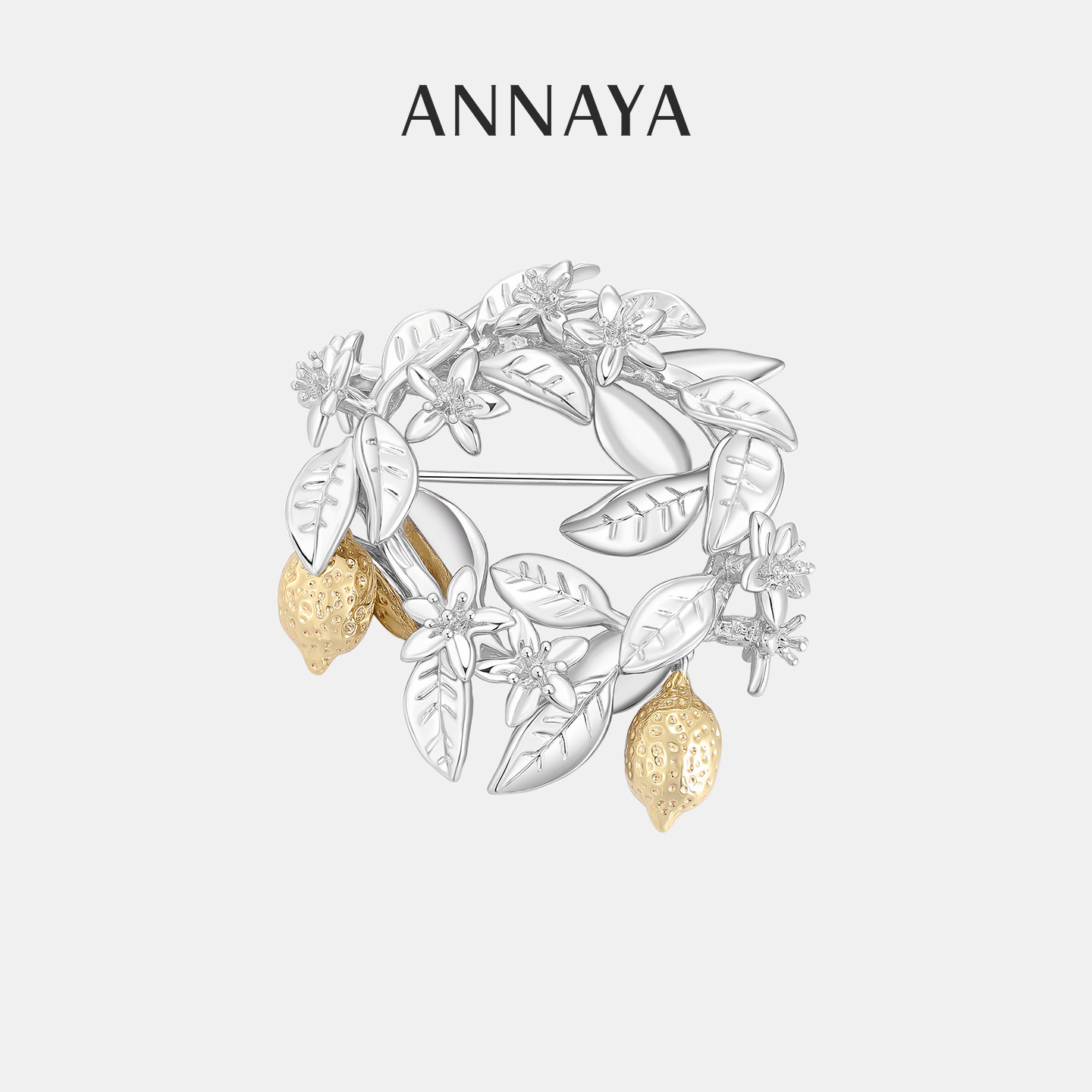 Annaya花神柠檬花环胸针西装大衣胸花配饰节日礼物送领导教师女友