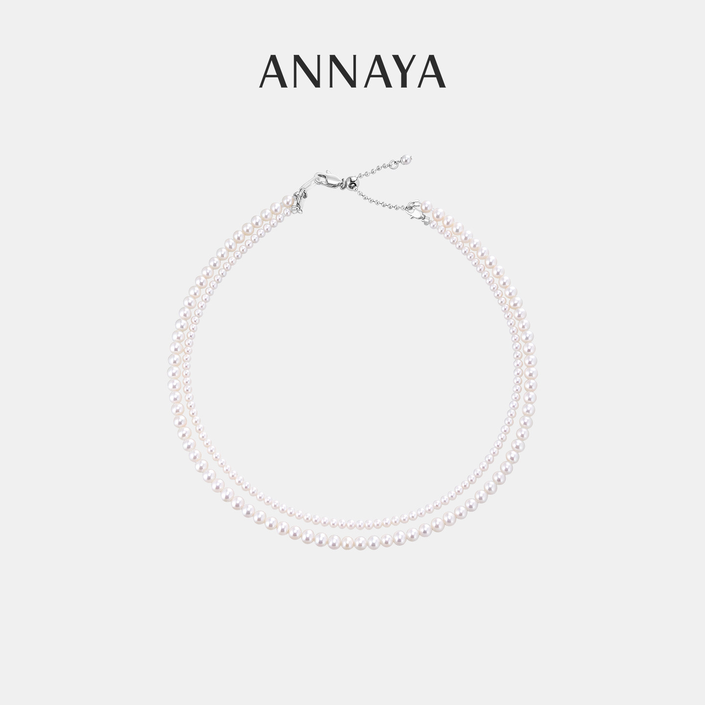 Annaya天然淡水珍珠双层项链配饰图片