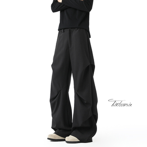 美式褶皱伞兵裤男宽松休闲裤高级感西裤潮A166-KA5907-特P45控69，男装西裤，电商A166