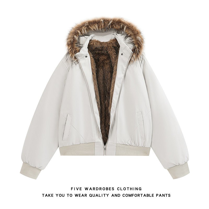 美式复古座山雕毛领连帽羽绒服男女季宽松棉衣A166-MF2255-特P120，男装羽绒服，电商A166