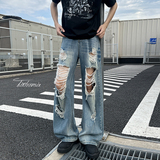 水洗破洞牛仔裤男女夏季竹节纹裤子A166-NA5411-NA5412-特P45控89，男装牛仔裤，电商A166