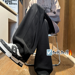 美式弯刀卫裤男秋冬加绒裤子男阔腿裤A166-NK351-特P33加绒38控65图片
