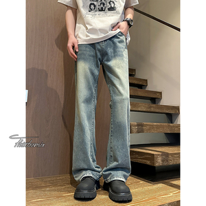美式微喇牛仔裤男春夏宽松阔腿裤高街cleanfitA166-NA5201-特P32图片