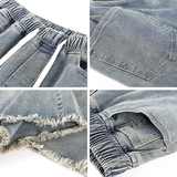 cleanfit美式牛仔裤高街vibe毛边直筒微喇裤子A166-K011-P45控65，男装牛仔裤，电商A166