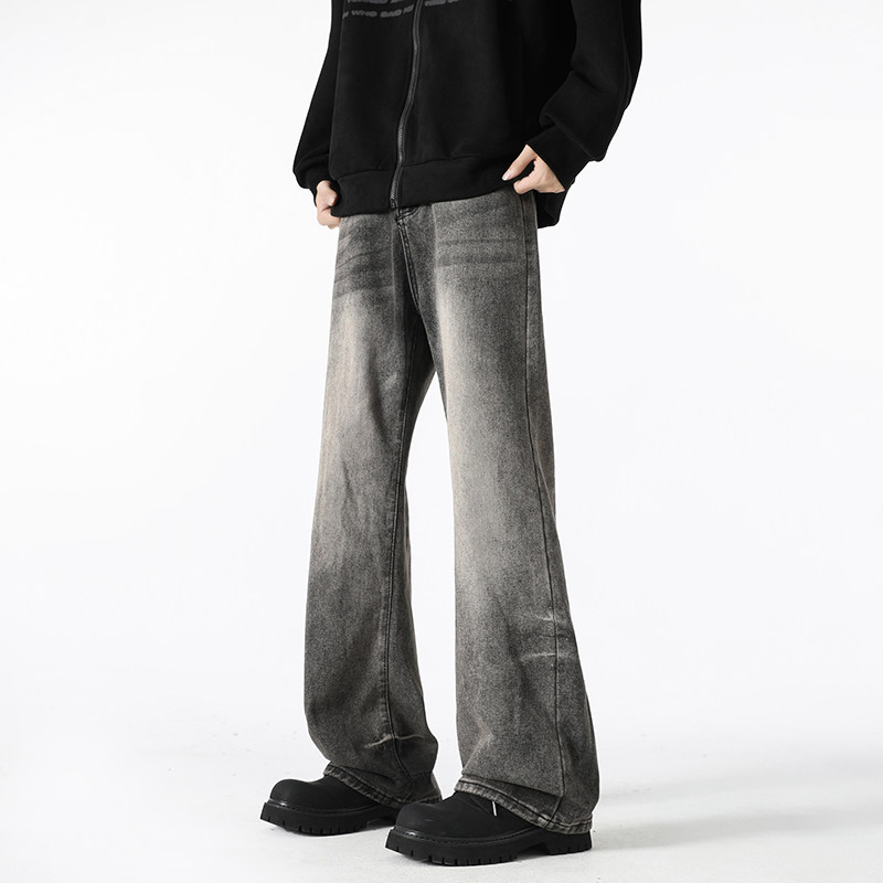 美式水洗渐变牛仔裤男款美式高街vibe微喇裤A166-N589-P50控85,男装牛仔裤,电商A166