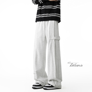 复古垂感重磅卫裤男美式宽松直筒休闲裤子A166-KB4035-特P42控79，男装休闲裤，电商A166