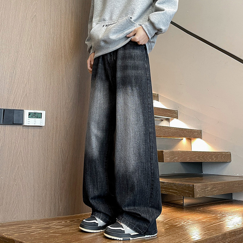 美式竹节纹牛仔裤男春季复古潮牌直筒长裤A166-NA5J07-特P40控75，男装牛仔裤，电商A166