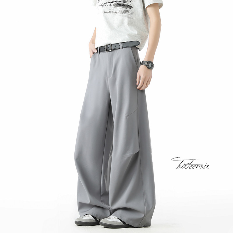 美式褶皱弯刀西裤男2026春季阔腿休闲长裤A166-KA5903-特P40控68图片
