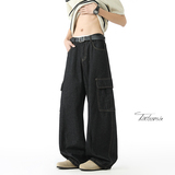 美式廓形工装裤男2026春季休闲弯刀阔腿裤子A166-NA5707-P50控88，男装工装外套，电商A166