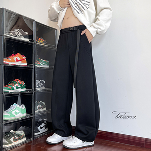弯刀腰带休闲裤子男秋季cleanfit阔腿卫裤A166-KA5705-特P42控78