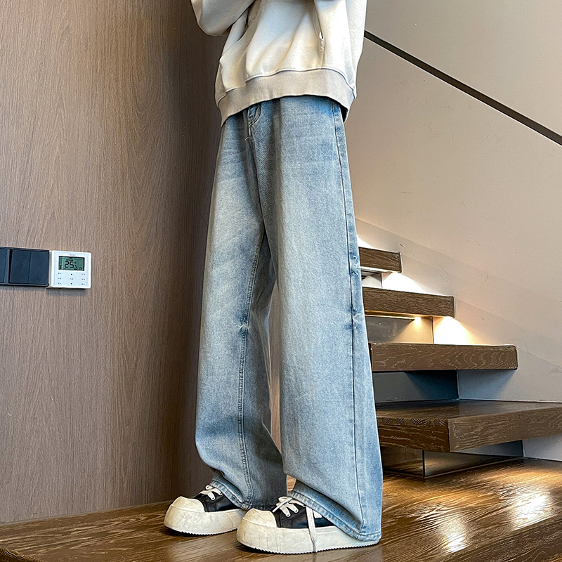 美式牛仔裤男冬季水洗做旧高街直筒休闲长裤A166-NA5J01-P45控69，男装牛仔裤，电商A166