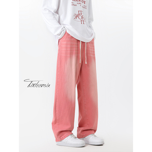 牛仔裤男士美式直筒裤休闲男秋季新款宽松长裤A166-K003-P45控65图片