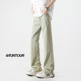 黄泥染牛仔裤男秋美式直筒高街开叉拉链裤子A166-K029-特P40控68，男装牛仔裤，电商A166