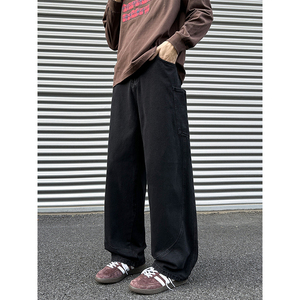 水洗拼接解构牛仔裤男秋季cleanfit弯刀裤A166-NA5402-特P38控69图片