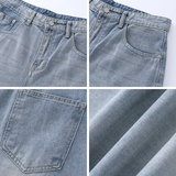 美式水洗猫须弯刀牛仔裤男复古做旧直筒长裤A166-NA5J01-P45控69，男装牛仔裤，电商A166