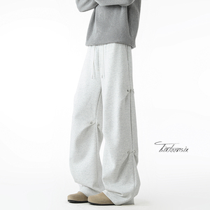 美式皱褶伞兵重磅卫裤男宽松直筒休闲裤子A166-KA5704-特P47控88，男装休闲裤，电商A166