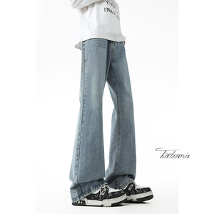 春季美式做旧微喇牛仔裤男高街A166-8806-特P黑色22彩色27白色28，男装牛仔裤，电商A166